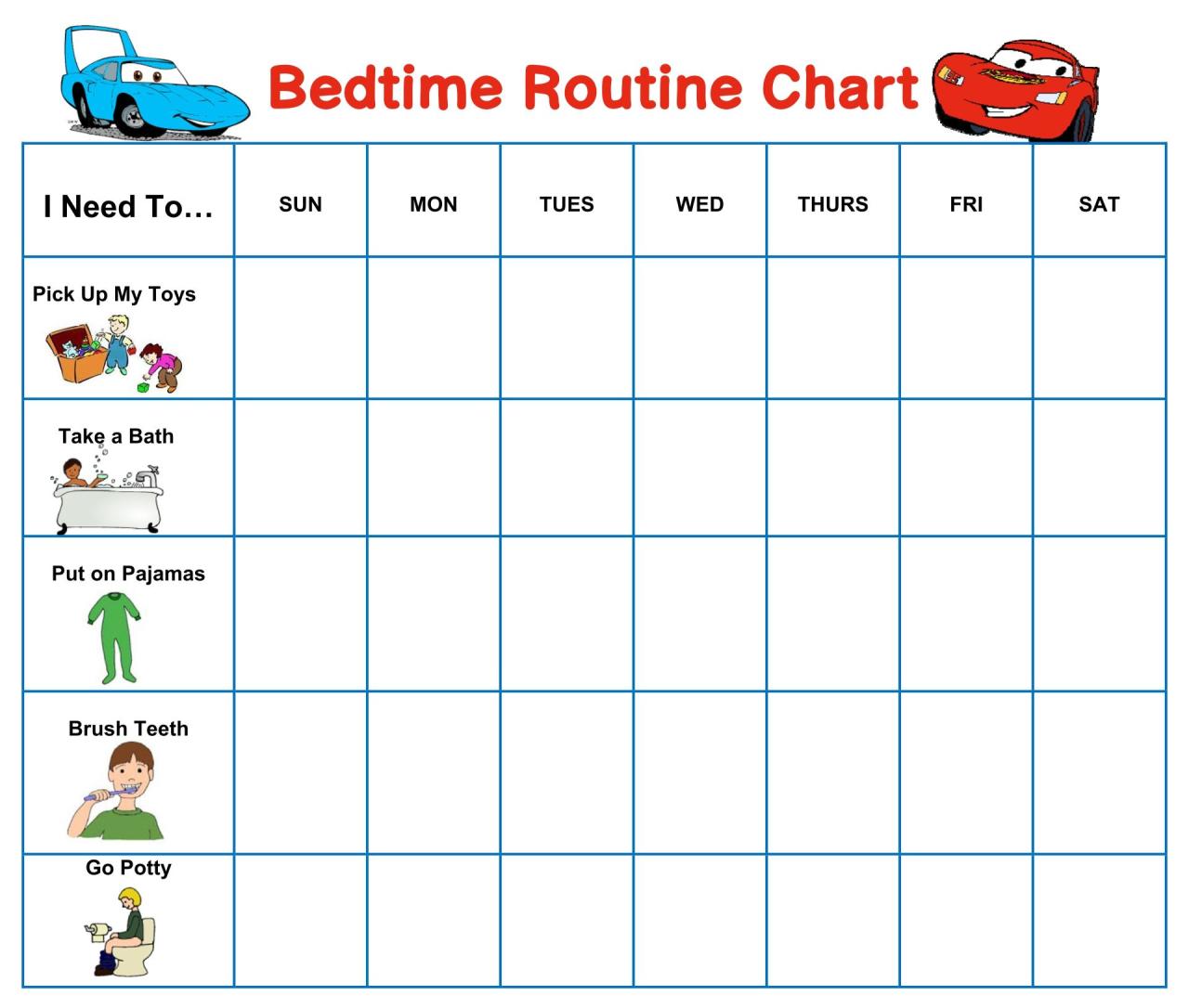 Free Bedtime Routine For Kids Pdf Printable